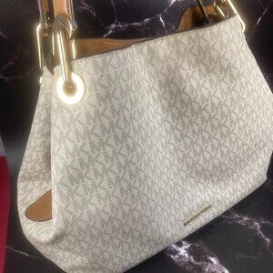 Michael Kors Raven Twill Signature Shoulder Bag Tote